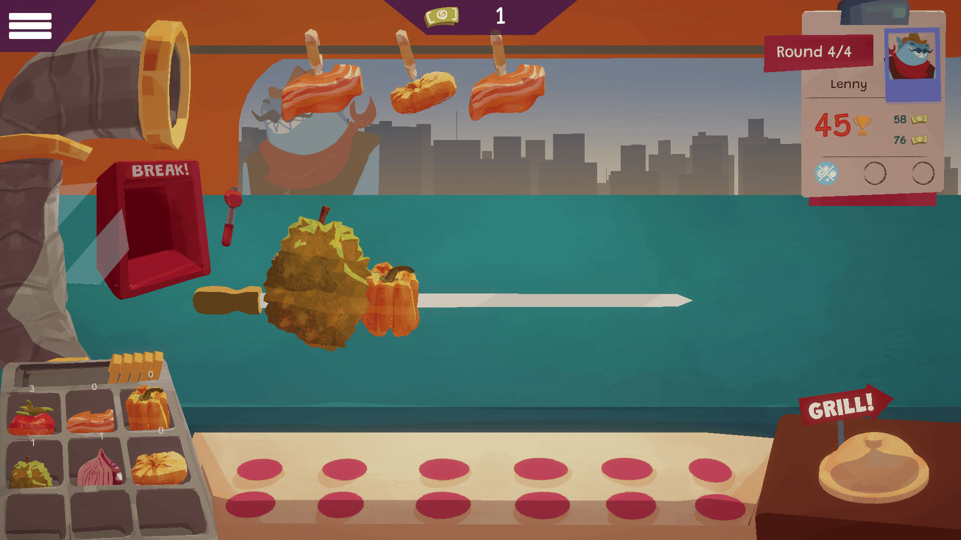 Skewered Up! — combo resolving during the grilling phase